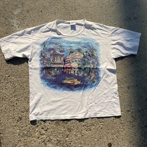 Anvil White T-Shirt with Scenic Graphic